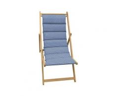 Chilienne matelassée Fjord - Toile amovible - Bleu Indigo - Jardin Prive