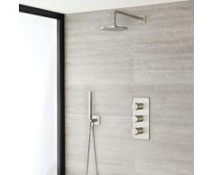 Hudson Reed - Aldwick - Mitigeur de Douche Thermostatique à Triple Commandes avec Pommeau Rond de