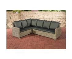 CLP - Canapé d'angle Bermeo 5 mm en polyrotin rond/nature Anthracite