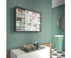 Dmora - Vitrine de rangement avec 2 portes coulissantes en verre, 100% Made in Italy, Vitrine