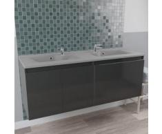Caisson double vasque gris PROLINE 140 - Gris brillant