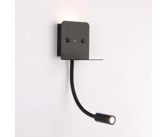 Liseuse led "Slange" 3W avec port usb | Noir