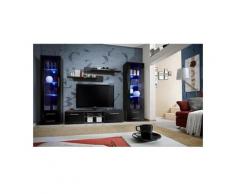 Meuble TV GALINO C design, coloris noir brillant. Meuble moderne et tendance pour votre salon.