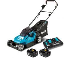 Makita Tondeuse à gazon 2x18V/4Ah, avec 2 batteries et chargeur DC18RD - DLM382PM2