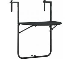 Table de balcon Noir 60x64x83,5 cm Plastique Aspect de rotin HDV30271 - Hommoo