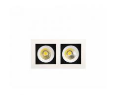 Double spot LED downlight blanc 2x8W (Eq. 2x64W) 2700K Dim. 185x100mm