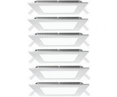 Set de 6 panneaux LED, plafonniers encastrés, lampes grille, appliques, blanc neutre