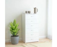 Buffet avec 6 tiroirs Blanc 50x34x96 cm Aggloméré