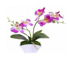 Bonsaï artificiel, orchidée papillon artificielle, bonsaï, fleur artificielle avec pot, décoration