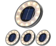 LED Lampe Solaire au Sol 4 Pack, Tomshine 12 LEDs Eclairage exterieur Solaire, Etanche IP68,