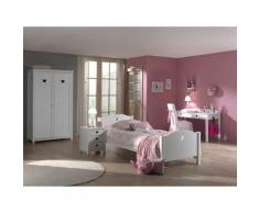 Pack - Lit Enfant, Chevet, Armoire & Bureau amori I Blanc - Paris Prix