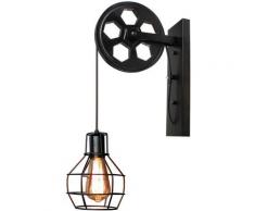 2PCS Fer Applique Murale Poulie E27 LOFT Style Industrielle Lampe Luminaire Escalier Couloir