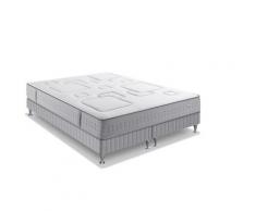 Ensemble EQUILIBRE - Matelas ressorts ensachés + Sommier tapissier garnissage mémoire de forme