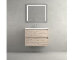 Meuble Etna 2C 60 Nature + Lavabo + Miroir