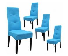 DALLAS - Lot de 4 Chaises Turquoises Capitonnées - Turquoise