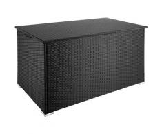 Coffre de Jardin de Rangement extérieur 750 L en Résine tressée et Aluminium Noir