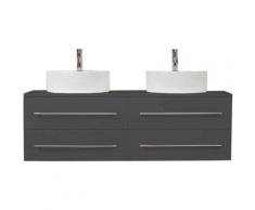 Meuble salle de bain double vasque Novum XL anthracite satiné à poser