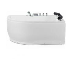 Baignoire balnéo d'angle côté gauche avec chromothérapie et fonction massante