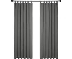 Deconovo - Lot de 2 Rideaux Occultant Isolant Thermiques Salon à Pattes, Taille Moyenne, 140x210