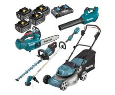 Pack Makita Jardin: tondeuse 36V DLM460 + débroussailleuse 18V DUR192L + taille-haies DUH502 +