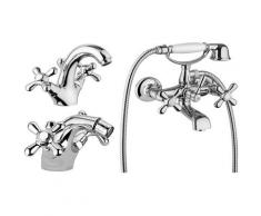 Set de salle de bain complet de style rétro Piralla KITSOFIA4 | Chromé