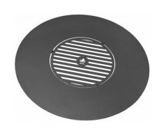Trizeratop - Plaque en acier inox pour braséro 102 cm avec une grille 50 cm