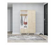 Meuble d'Entree Turkuaz - Meuble Porte-Manteau, Armoire, etagere a Chaussures - avec Portes,