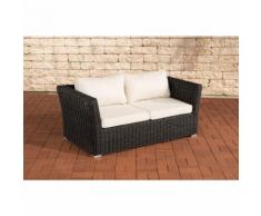 Canapé de jardin 2 places Mandal rond/noir Blanc beige