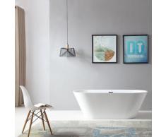 Baignoire îlot ovale en acrylique LUGANO 170 x 74 cm