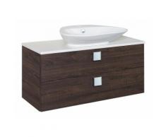 Meuble sous vasque+vasque céramique ELION, anthracite mat 2 tiroirs, 960x650x380/445mm