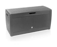Coffre malle de rangement 310 litres Stockage coussins avec roulettes Extérieur jardin modèle au