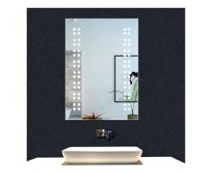 OCEAN Miroir de salle de bain 60x45cm anti-buée miroir mural avec éclairage LED modèle Rain 2.0