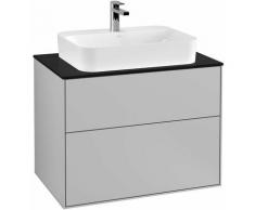 Villeroy und Boch Finion Meuble sous-lavabo F34200, 800x603x501mm, plaque de recouvrement Noir mat,