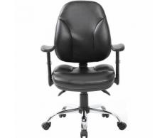 Chaise pivotante opérateur Select - habillage cuir, noir