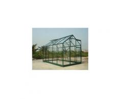 La Maison Du Jardin - Serre en verre trempé 4 mm modèle 106 + Base - 5,8 m² - peint Vert