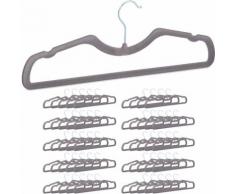 Cintre en velours set 50, cintre à costume traverse pantalon, 42 cm, antidérapant, encoche,