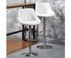 2# Tabourets de Bar Cuisine | Lot de 2, En Similicuir, Pivotant en Simili-Cuir et Métal, Hauteur