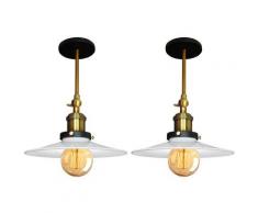 2 pack 26cm Plafonnier Vintage Industrielle Blanc en Métal Appliques Murales Rétro Intérieure