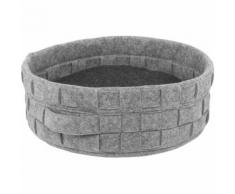 Lit pour animaux rond et gris