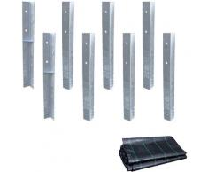 Wickey - Ancrage au sol ancrage poteau SolidLock - set de 8 ancrages pour aire de jeux & portique