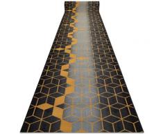 Tapis de couloir antidérapant 100 cm heksagon Hexagone noir / or noir 100x600 cm