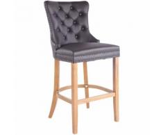 Tabouret de bar Taipeh cuir véritable marron Antique clair