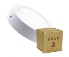 Pack Plafonniers LED Rond 12W (2 Un) Blanc Froid 6000K - 6500K