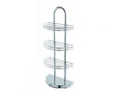 Étagère d'angle 3 étagères h82 acier chromé porte-tout salle de bain 221008-B