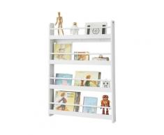 Sobuy - Bibliothèque Murale Étagère de Rangement Étagère à Livres Enfants Étagère Murale avec 4