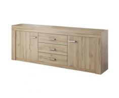 Buffet bas 2 portes 3 tiroirs chêne clair - CaliCosy