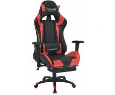 Fauteuil chaise chaise de bureau inclinable avec repose-pied rouge - Rouge