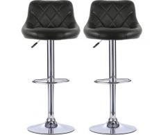 Facile à Nettoyer Tabouret de Bar Lot de 2 avec siège Bien rembourré, en Cuir Artificiel Chaise de