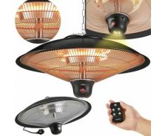Chauffage Radiant au Plafond Infrarouge Chauffe-Champignons Noir - Noir - Arebos