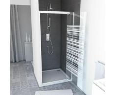 Aurlane - PACK Paroi porte de douche CARREE 80x80x185 A OUVERTURE LATERALE + RECEVEUR DE DOUCHE A